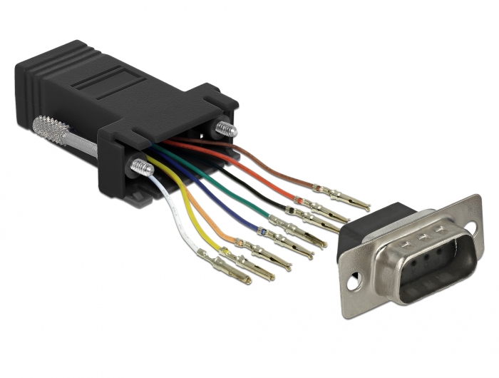 Üleminek D-Sub 9pin (M) - RJ45 (F) ühendamiskomplekt, must