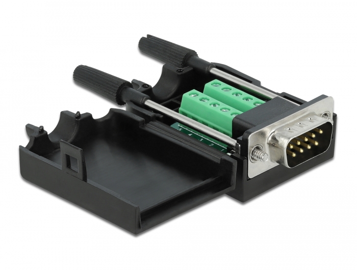 Delock Sub-D9 male to Terminal Block Adapter with Enclosure