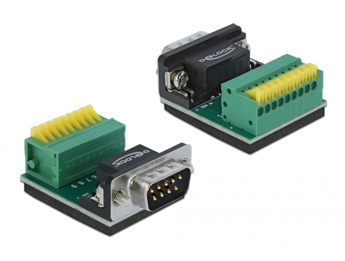 Üleminek Sub-D 9pin (M) - Terminal Block 9pin nupuga