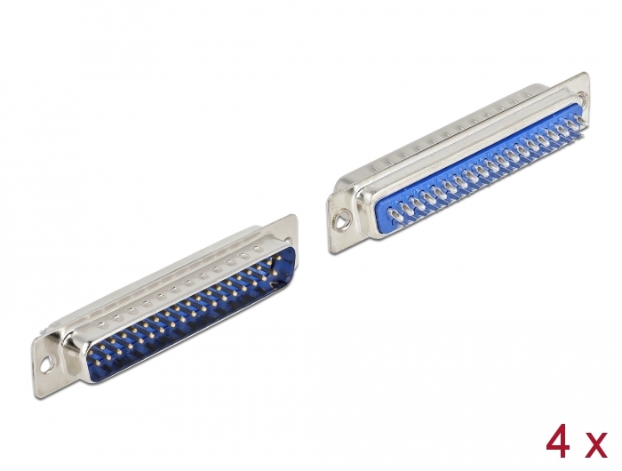Delock D-Sub 37 pin male metal, solder version, 4 pieces