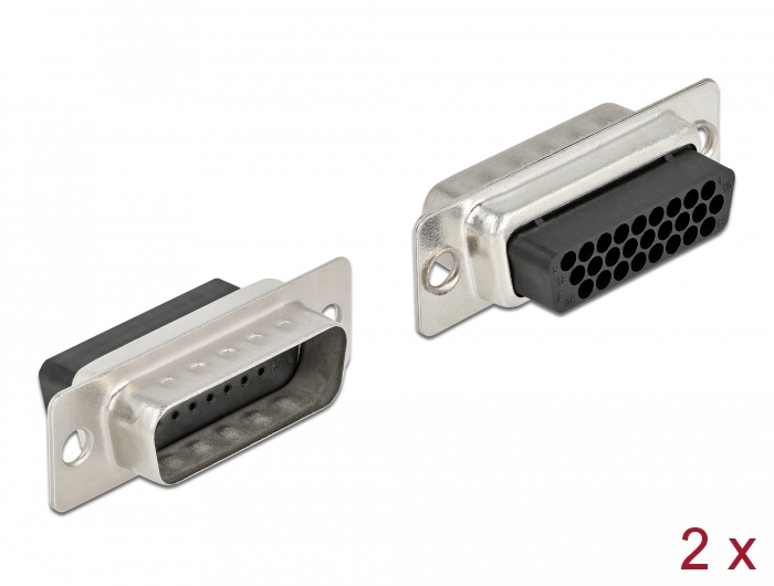 [66713] Delock D-Sub HD 26 pin crimp male, metal, 2 pieces