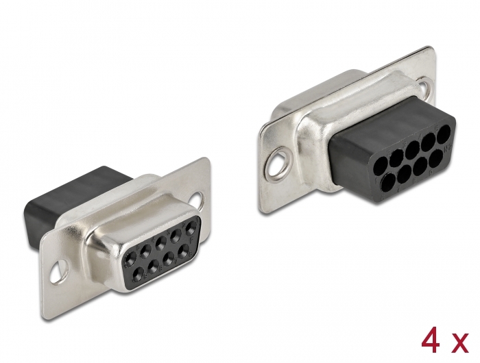[66719] Delock D-Sub 9 pin crimp female, metal, 4 pieces