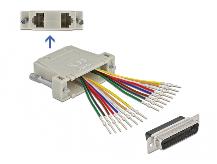 Üleminek D-Sub 25pin (M) - 2x RJ45 (F) ühendamiskomplekt, beež