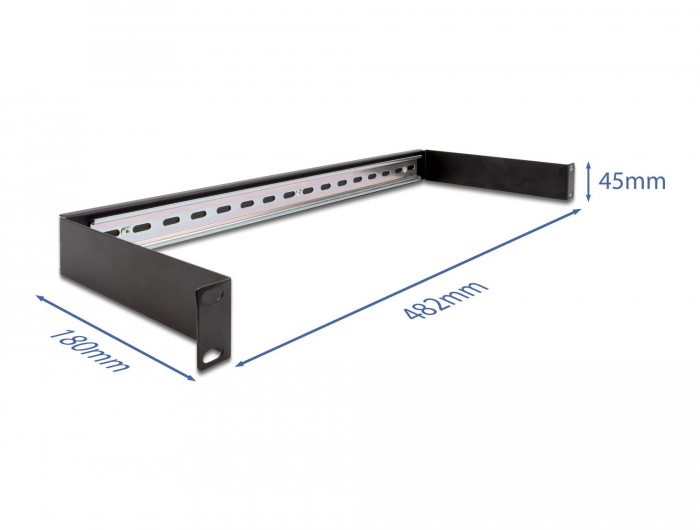 Paneel 19´´ 1U DIN latiga 482x180x45mm must