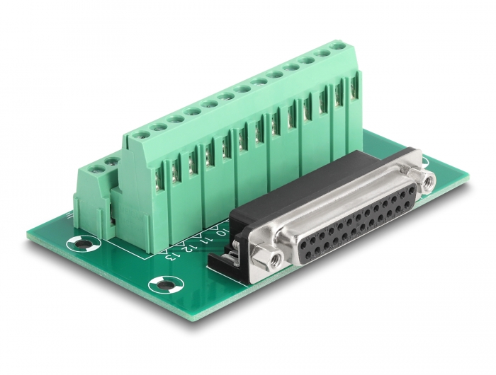 D-Sub 25 pin (F) - Terminal Block DIN-liistule