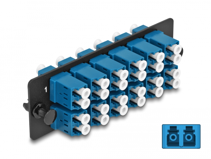 [66930] Delock Fiber Optic Adapter Panel LC Duplex UPC 12 Port blue