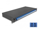 Delock 19″ Optical Fiber Splice Box 24 x LC Duplex OS2 1U complete assembled