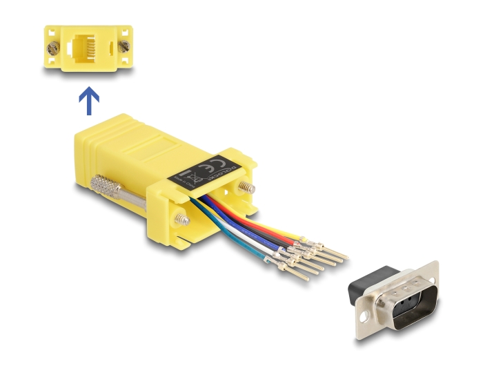 Üleminek D-Sub 9pin (M) - RJ12 (F) ühendamiskomplekt, kollane