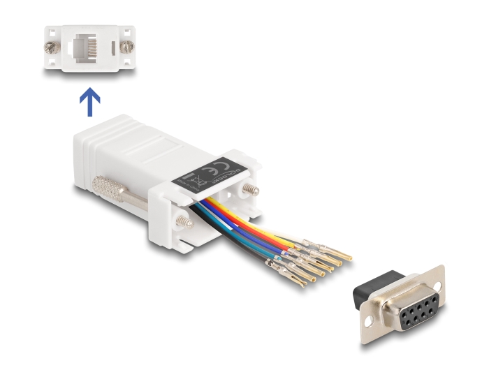 Üleminek D-Sub 9pin (F) - RJ12 (F) ühendamiskomplekt, valge