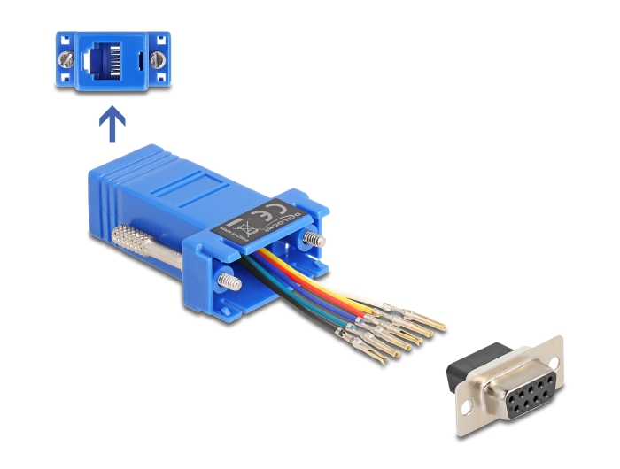 Üleminek D-Sub 9pin (F) - RJ12 (F) ühendamiskomplekt, sinine