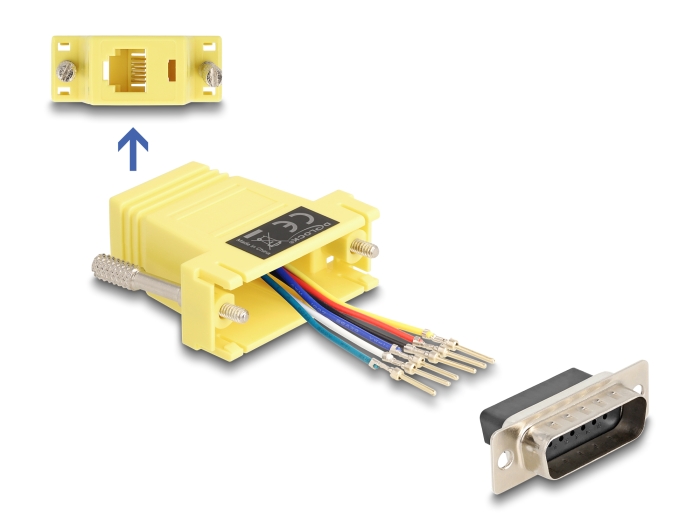 [67086] Delock D-Sub 15 pin male to RJ12 female Assembly Kit yellow