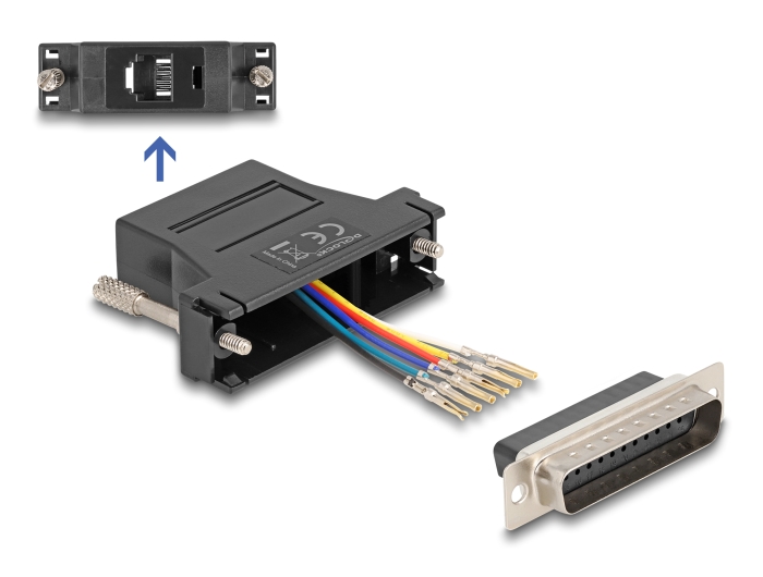 [67092] Delock D-Sub 25 pin male to RJ12 female Assembly Kit black