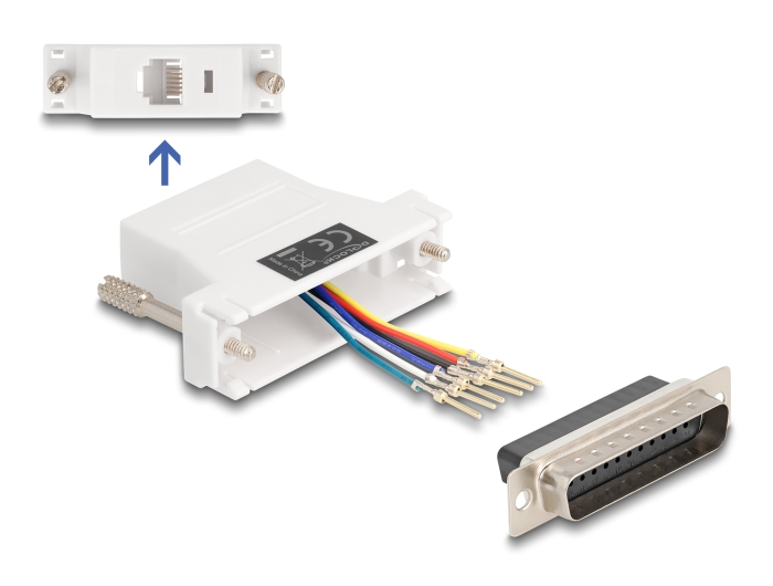 [67093] Delock D-Sub 25 pin male to RJ12 female Assembly Kit white