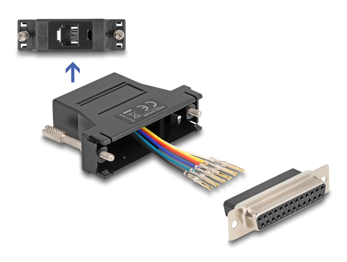 [67097] Delock D-Sub 25 pin female to RJ12 female Assembly Kit black