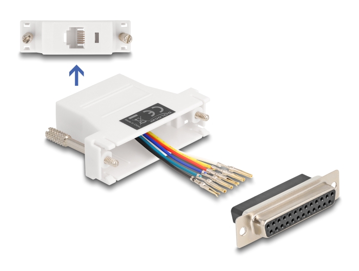 [67098] Delock D-Sub 25 pin female to RJ12 female Assembly Kit white