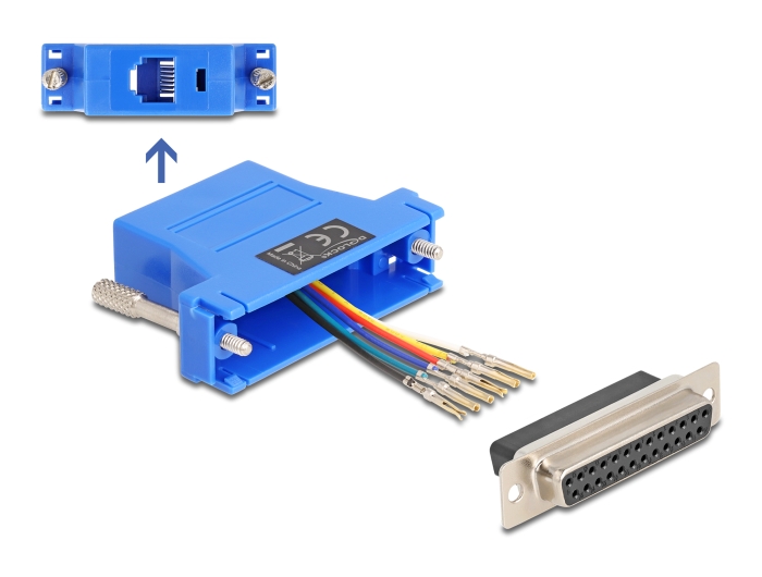 [67100] Üleminek D-Sub 25pin (F) - RJ12 (F) ühendamiskomplekt, sinine