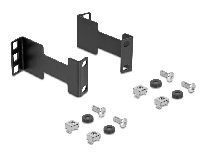Delock Server Rack depth expansion adapter mounting kit for extending the mounting depth up to 10 cm 2U black