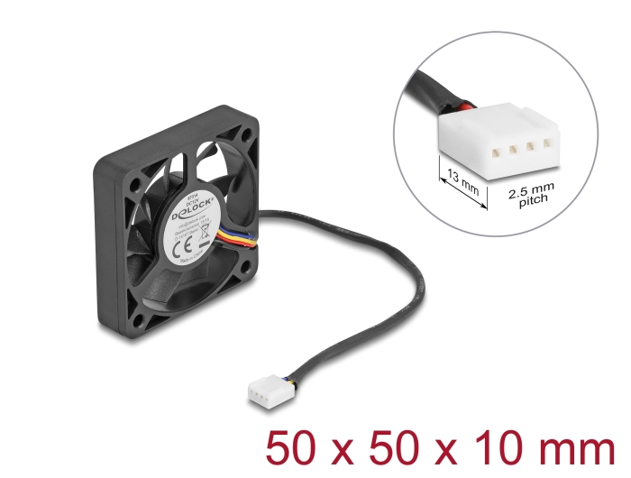 [67314] Ventilaator 12VDC 50x50x10mm, 0.43m³/h, 25.3dBA, 5500rpm