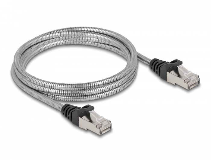 Võrgukaabel Cat6a U/FTP 2.0m, hõbe, LS0H, CU, metallist kõriga
