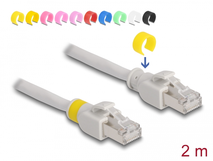 Võrgukaabel Cat6a S/FTP 2.0m, mitmevärvilise klambriga, LS0H, CU
