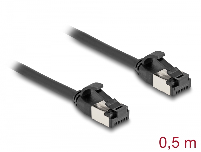 Võrgukaabel Cat8.1 U/FTP 0.5m, must