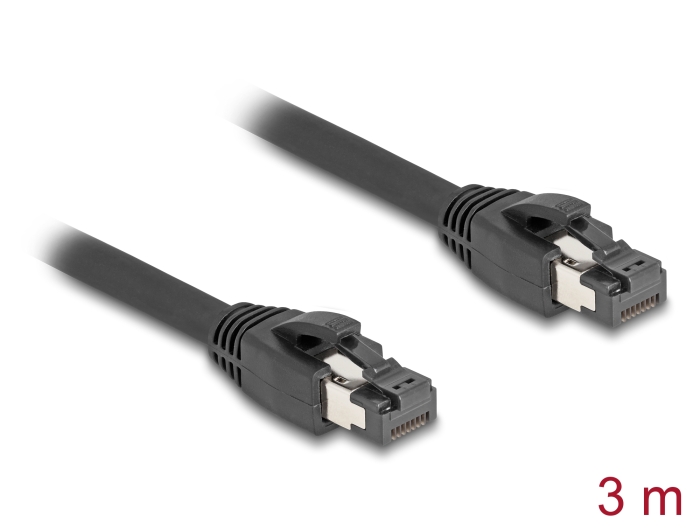 Võrgukaabel Cat8.1 S/FTP 3.0m, must