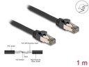 Võrgukaabel Cat6a U/FTP 1.0m, must, ultra flexible, sisemise metallist kõriga