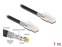 Võrgukaabel Cat6a S/FTP 1.0m, must, turvaklambriga, sisemise metallist kõriga