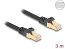 Delock RJ45 Network Cable with braided jacket Cat.6A S/FTP plug to plug 3 m black
