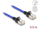 Võrgukaabel Cat6a U/FTP 0.5m, sinine, punutud, slim