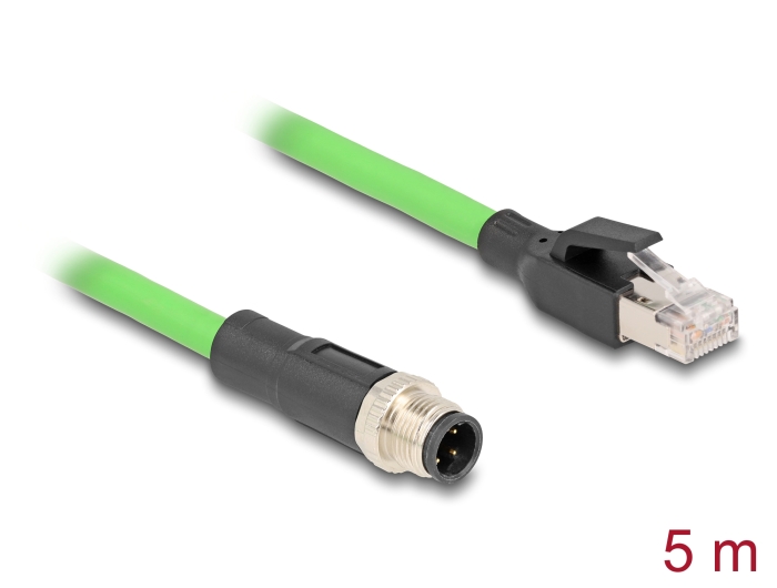 Ühenduskaabel M12-RJ45 4 kontakti D-coded 5.0m PUR (TPU)