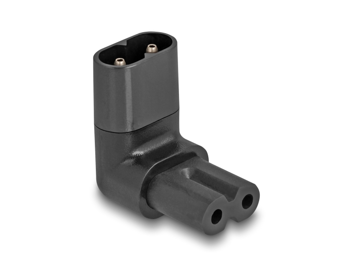 [80470] Delock Power Adapter IEC 60320 - C8 to C7, male / female, 2.5 A, 90° angled