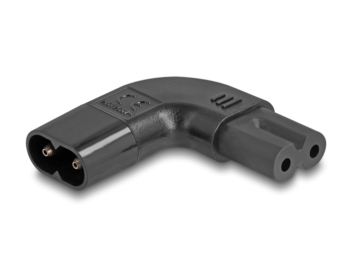 [80475] Delock Power Adapter IEC 60320 - C8 to C7, male / female, 2.5 A, 90° left / right angled