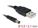 1.5m USB to DC Adapter Cable 2.1mm Inner 5.5mm Outer Tip