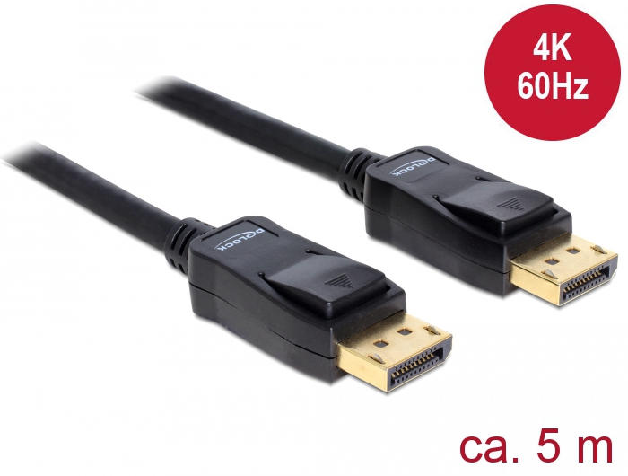 DisplayPort kaabel 5.0m, 3840x2160@60Hz, DP 1.2, must