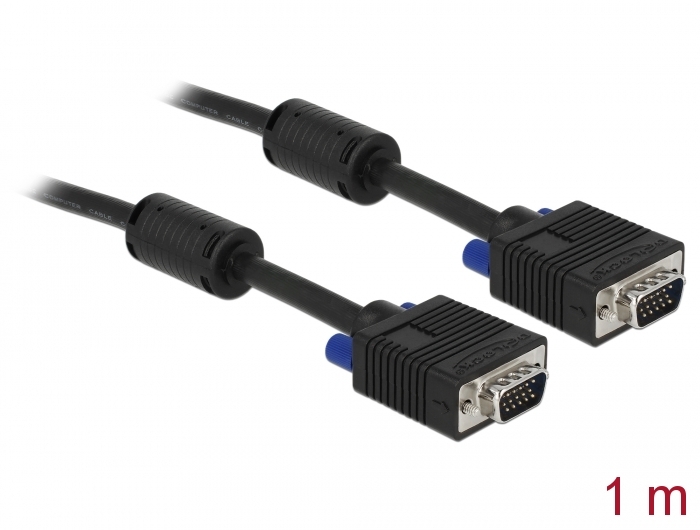 [82556] VGA kaabel 1.0m, must ferriitidega, SVGA