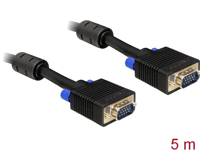 [82559] VGA kaabel 5.0m, must ferriitidega, SVGA
