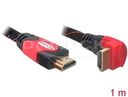 HDMI kaabel 1.0m, ethernet, 4K 4096x2160@24 Hz / 3840x2160@30Hz, 1x90° nurgaga, punane