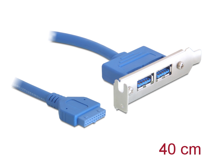 USB 3.0 väljavõtteslott 1x 20 pin 0.4m