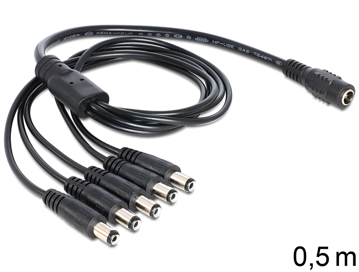 DC Splitter 5.5 x 2.1 mm 1 x female - 5 x male, 0.5m
