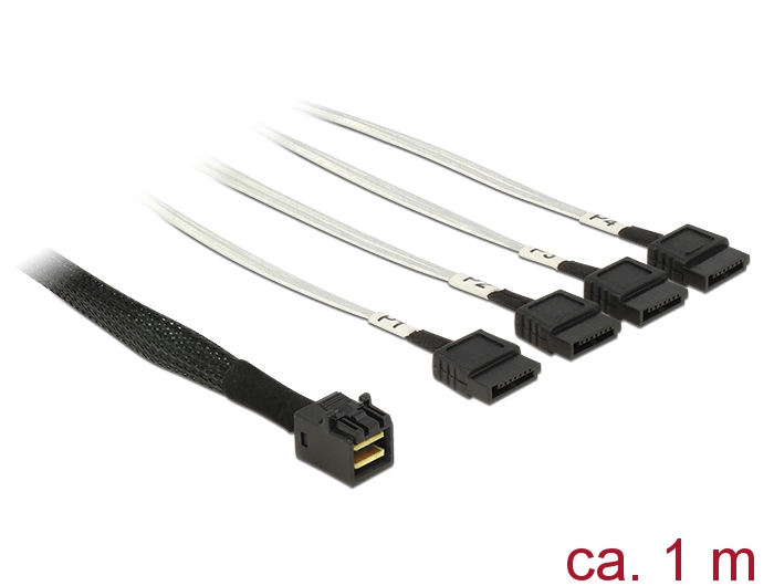 Mini SAS kaabel 1.0m (SFF-8643 - 4x SATA 7 pin )
