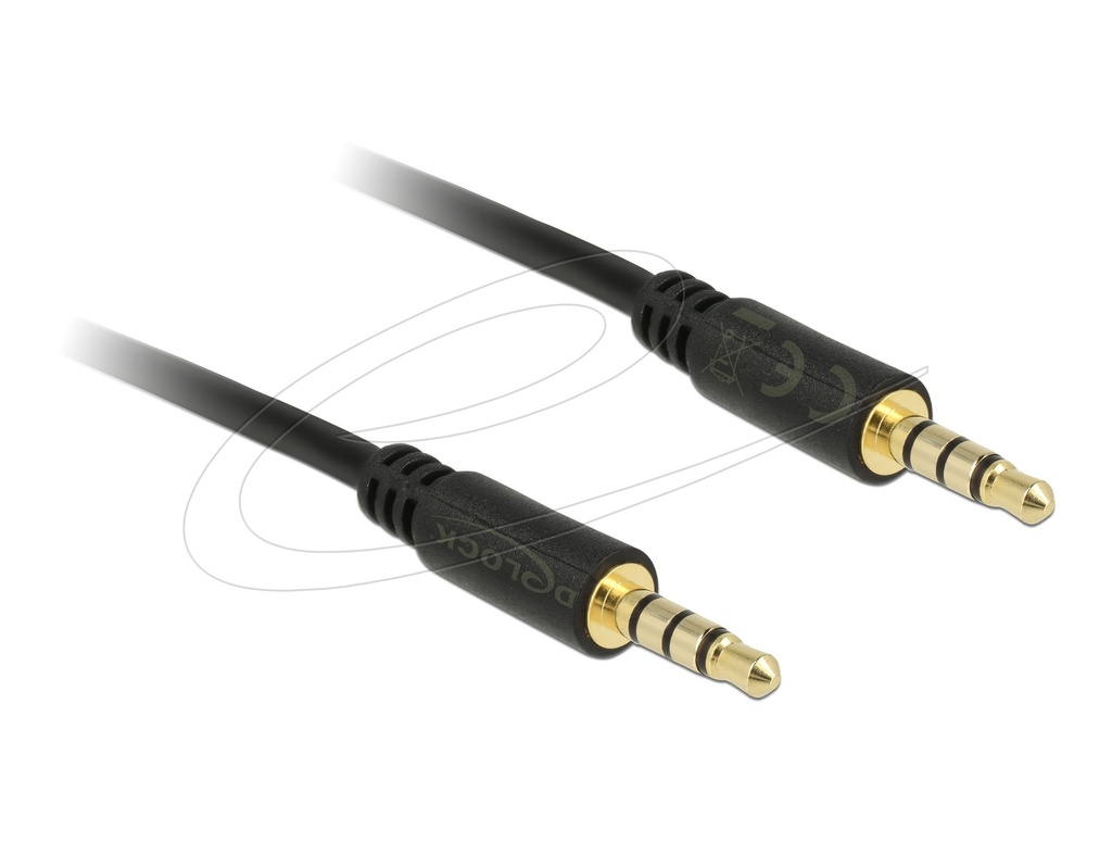 3.5mm kaabel 2.0m, 4pin, must