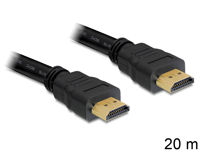 HDMI kaabel 20.0m, ethernet, toetab 4K kuni 4096x2160, must