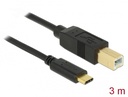 USB-C kaabel C - B 3.0m, (USB 2.0 480 Mbps)