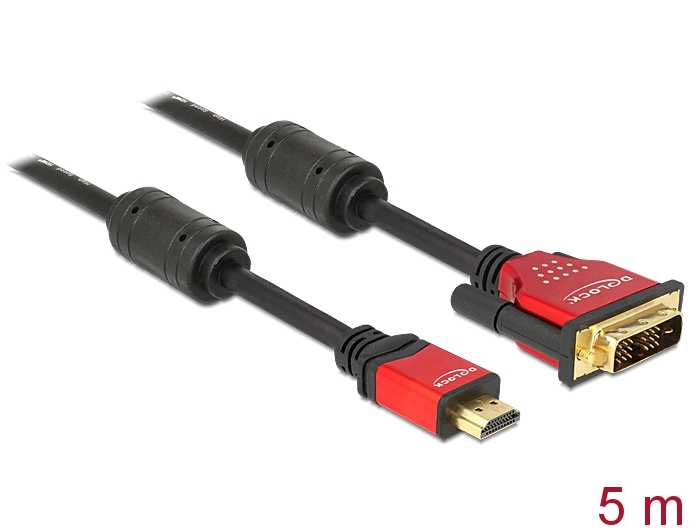 Delock High Speed HDMI Cable – HDMI A male > DVI male 5 m