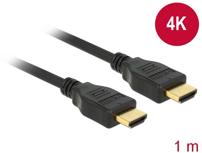 HDMI kaabel 1.0m, ethernet, 3D 1920x1080@60Hz, 4K 4096x2160@60Hz, must