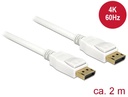 DisplayPort kaabel 2.0m, 3840x2160@60Hz, DP 1.2, valge