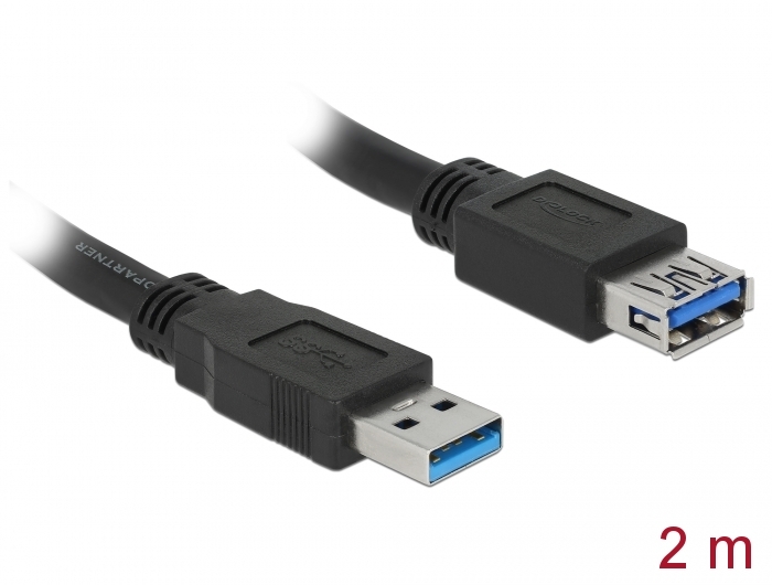USB 3.0 pikenduskaabel A - A 2.0m, must