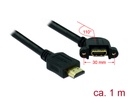HDMI pikenduskaabel paneelile HDMI-A (M) - HDMI-A (F), 4K 30Hz, 1.0m, must, 110° nurgaga