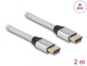 Delock Ultra High Speed HDMI Cable 48 Gbps 8K 60 Hz silver 2 m certified